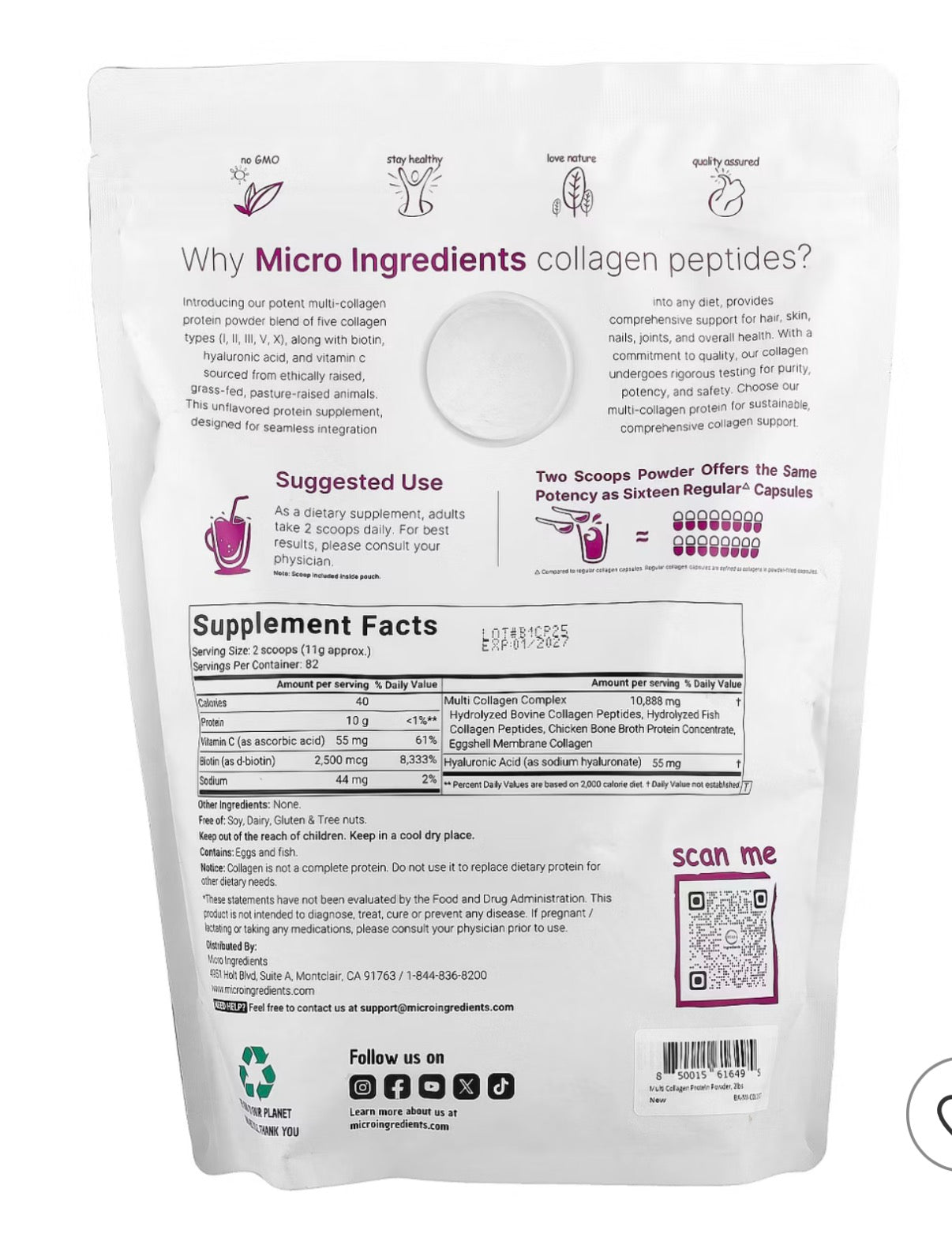 Multi Collagen Peptides 1Lb.